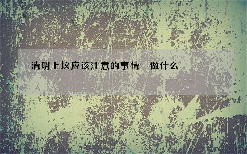 清明上坟应该注意的事情 做什么